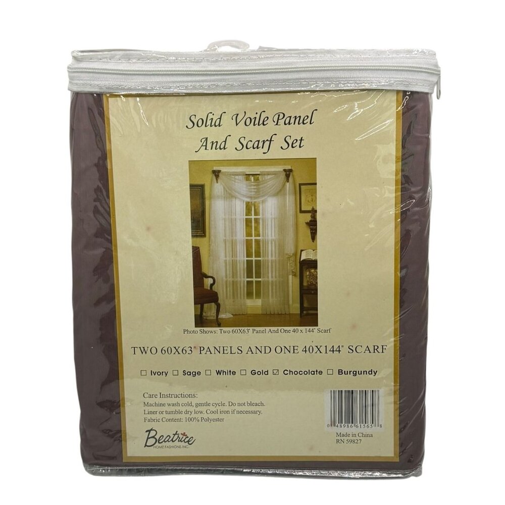 Beatrice Solid Voile Panel & Scarf Set